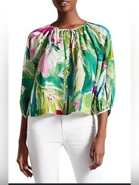 Ted Baker London Karisah Raglan Puff Sleeve Blouse NWT Size 8